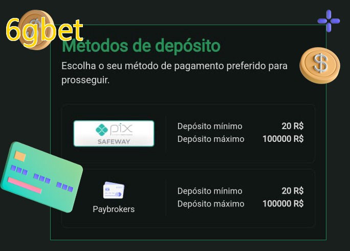 O cassino 6gbetbet oferece uma grande variedade de métodos de pagamento